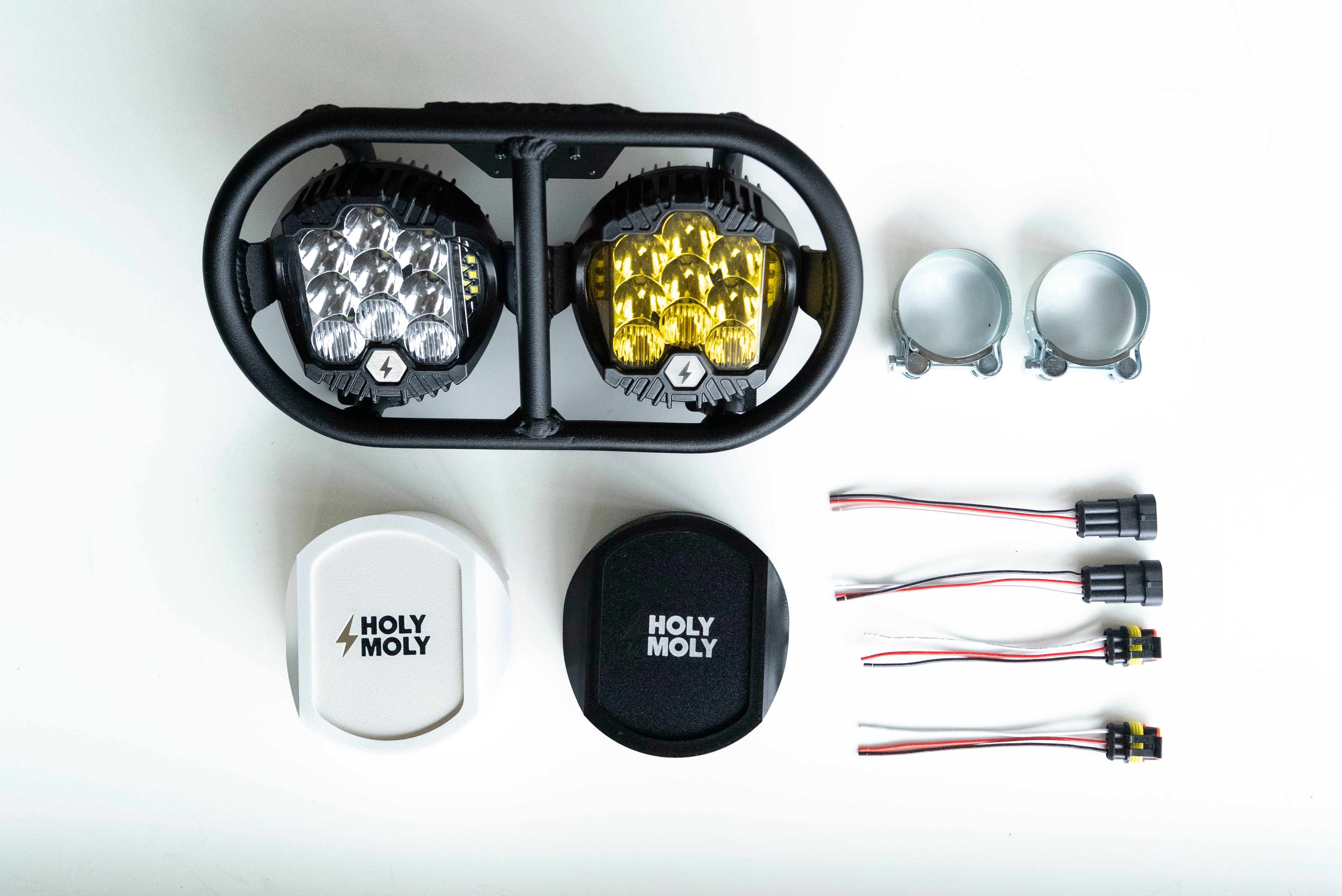 Black powder coated Baja universal headlight