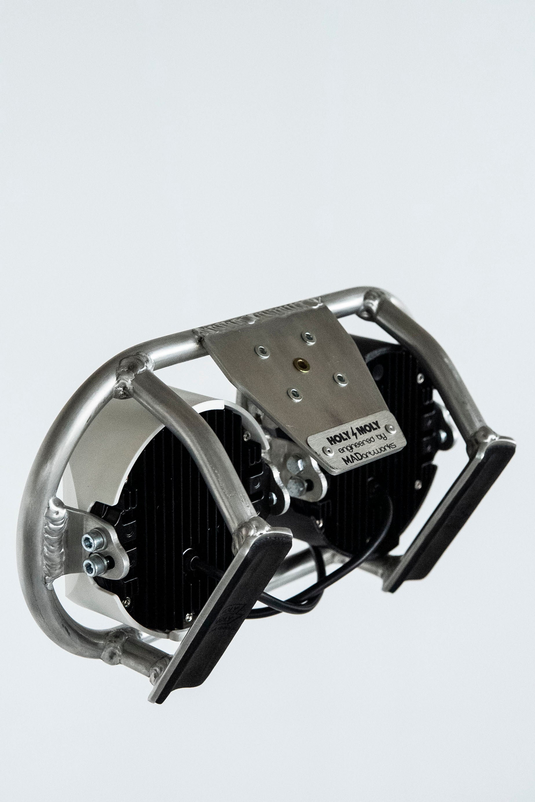 Brushed aluminium Baja universal headlight